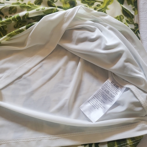 Susan Graver Printed Mesh Rushed Mock Neck Long Sleeve Lined Sz. L Blouse - Picture 11 of 11